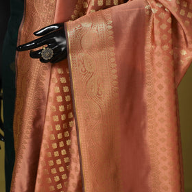 Brown - zari work banarasi silk dupatta 31 - handcrafted