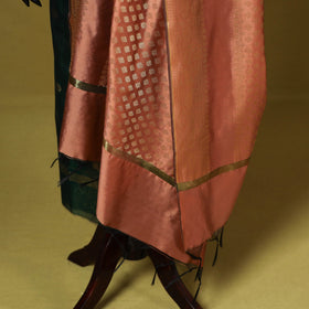 Brown - zari work banarasi silk dupatta 31 - handcrafted