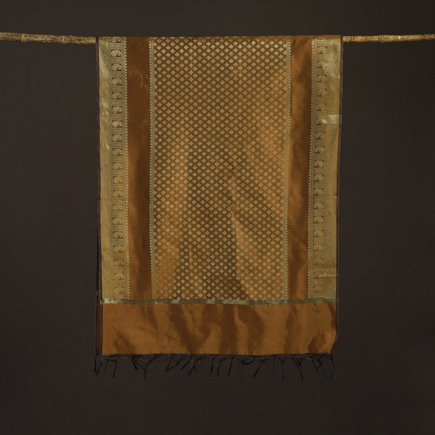 Zari work banarasi silk dupatta 31 - handcrafted