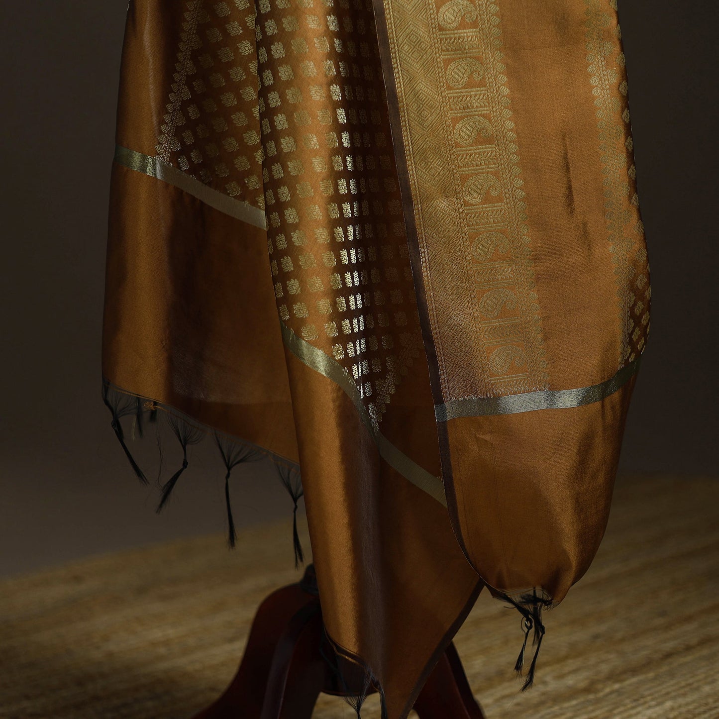 Zari work banarasi silk dupatta 31 - handcrafted