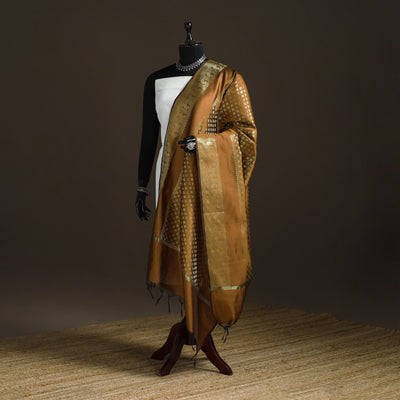 Zari work banarasi silk dupatta 31 - handcrafted