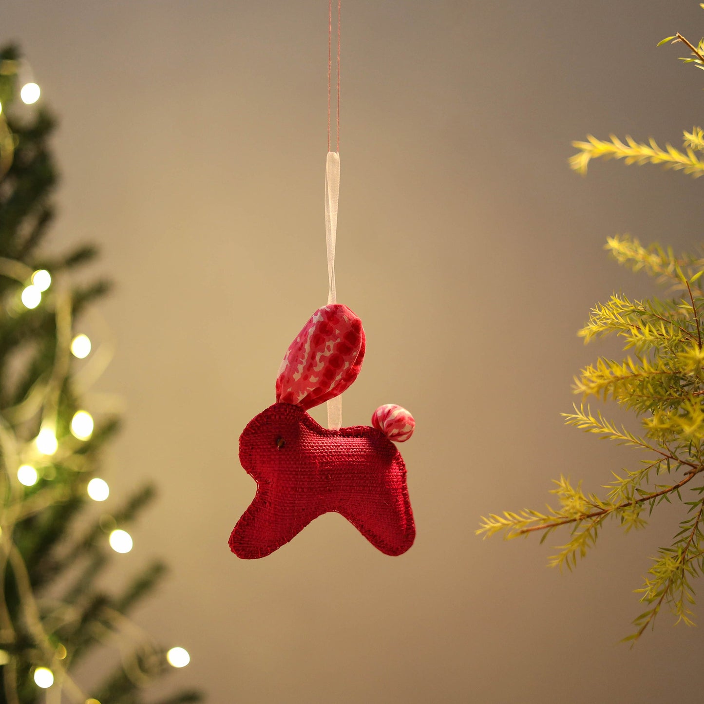Bunny - Handcrafted Raffia Christmas Ornament