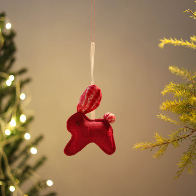 Bunny - Handcrafted Raffia Christmas Ornament