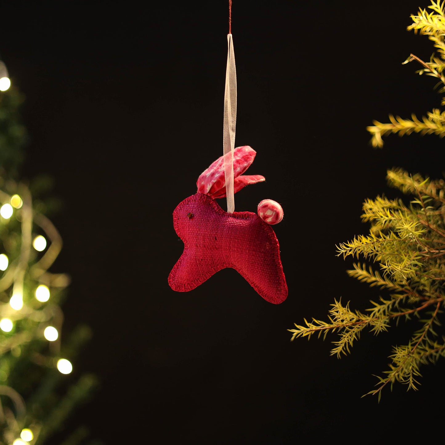 Bunny - Handcrafted Raffia Christmas Ornament