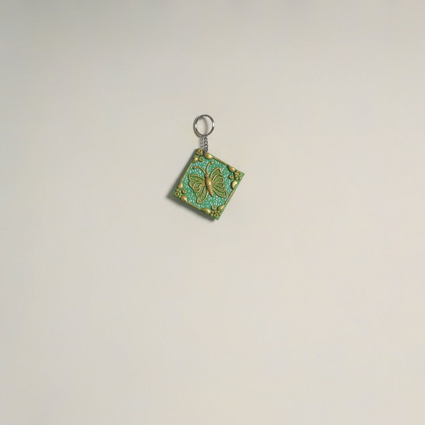 Butterfly - handpainted clay art keychain 25 - handcrafted