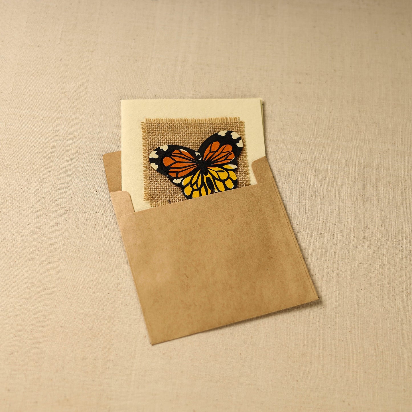 Butterfly - Handpainted Handmade Paper Greeting Card 