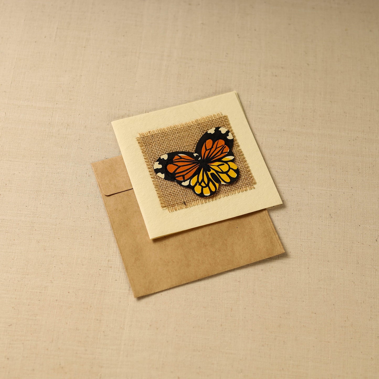 Butterfly - Handpainted Handmade Paper Greeting Card 