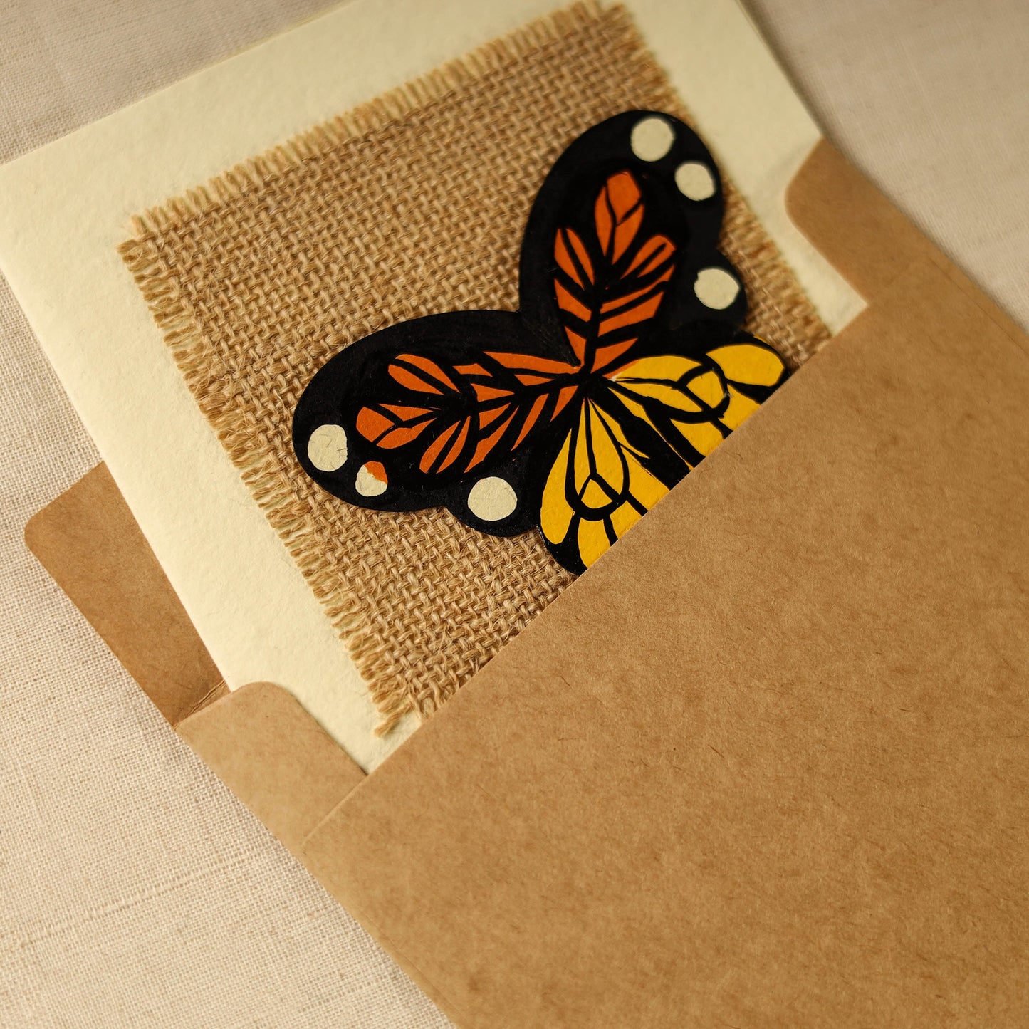 Butterfly - Handpainted Handmade Paper Greeting Card