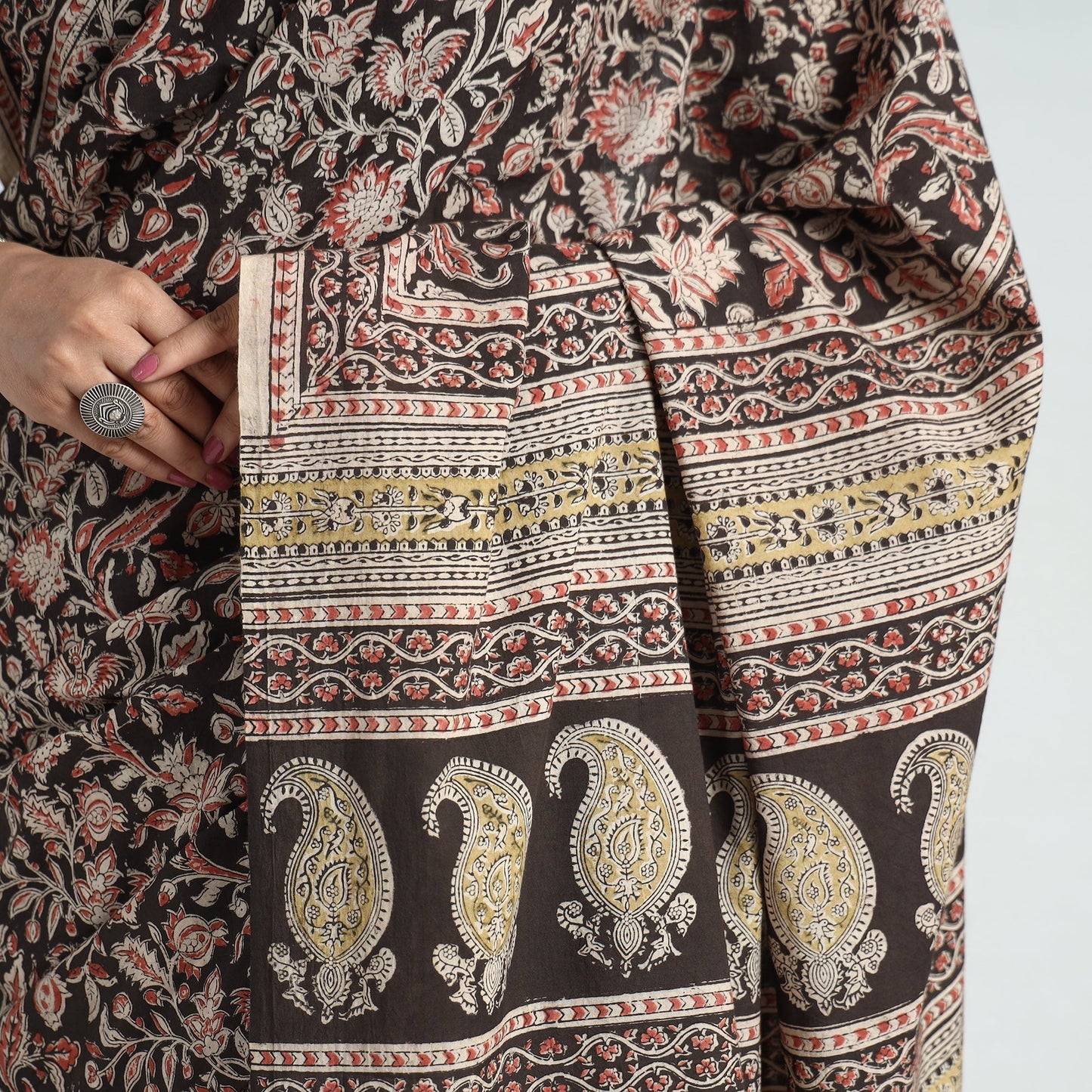 Designer Kalamkari Saree – Block Print & Pure Cotton