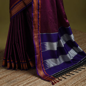 Silk cotton khun saree with ilkal pallu chikki paras border