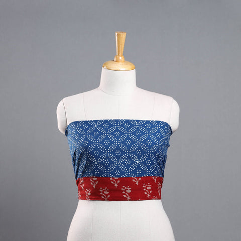 Blue - cotton pipad blouse piece 49 - handcrafted