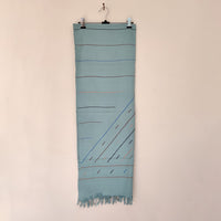 Sky Blue Multicolor Handwoven Merino Wool Stole