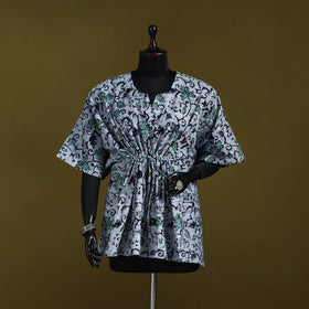 Hand batik cotton short kaftan 38 - handcrafted