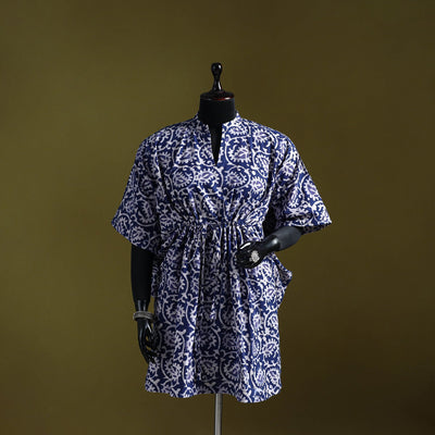 Hand batik cotton medium kaftan 30 - handcrafted