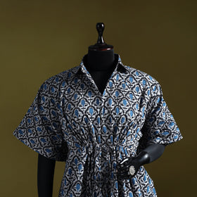 Hand batik cotton short kaftan 21 - handcrafted