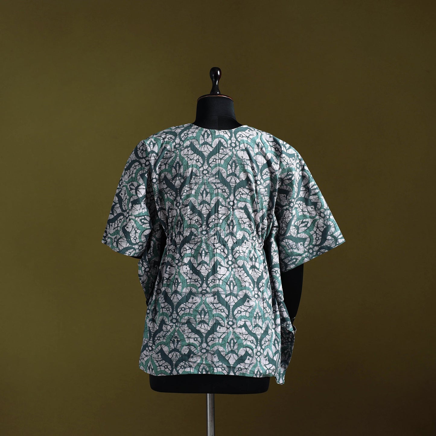 Hand batik cotton short kaftan 10 - handcrafted