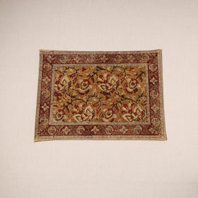 Brown - natural dyed pedana kalamkari cotton table mat 21