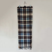 Multicolor - Blue Black Offwhite Handwoven Merino Wool Stole