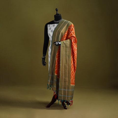 Handloom mercerised cotton pochampally ikat dupatta 06