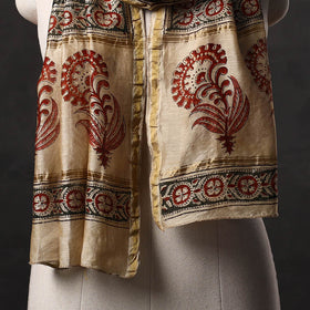 Natural dyed handloom chanderi silk pedana kalamkari stole