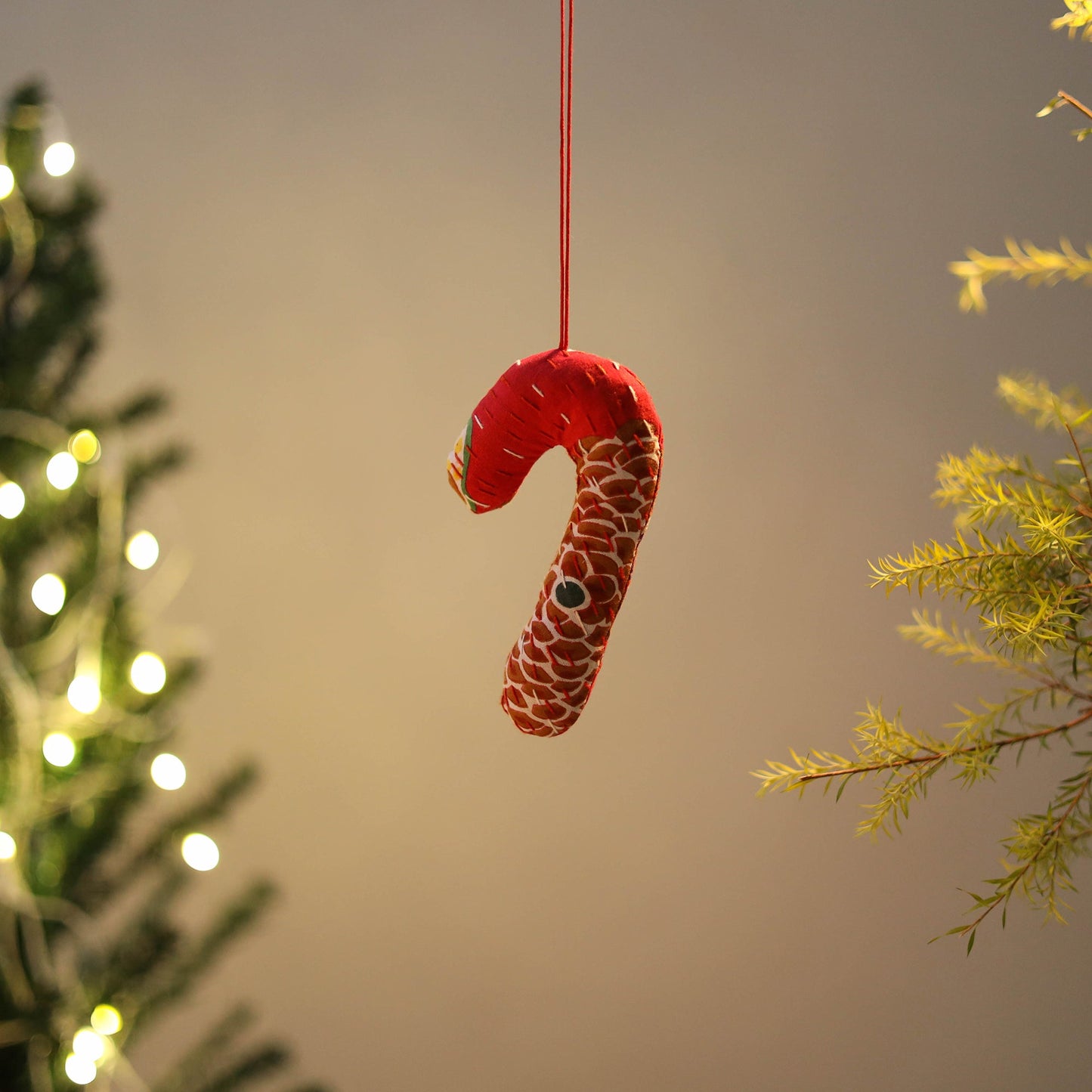 Candy Cane - Handcrafted Stuffed Christmas Ornament