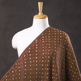 Caramel brown kutch bandhani tie-dye cotton fabric