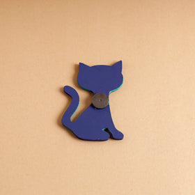  Cat - Abstract Pastel Handpainted Wooden Magnet 