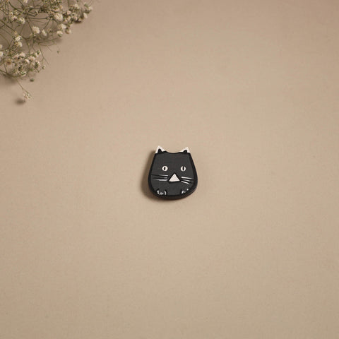 Cat - kerala mural handpainted bamboo fridge magnet 01