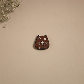 Cat - kerala mural handpainted bamboo fridge magnet 02