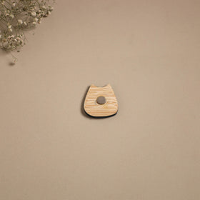 Cat - kerala mural handpainted bamboo fridge magnet 03