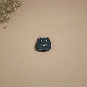 Cat - kerala mural handpainted bamboo fridge magnet 03