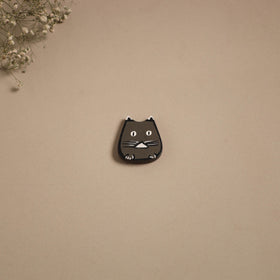 Cat - kerala mural handpainted bamboo fridge magnet 04