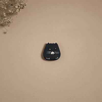 Cat - kerala mural handpainted bamboo fridge magnet 05