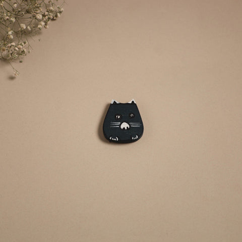 Cat - kerala mural handpainted bamboo fridge magnet 05