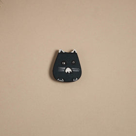 Cat - kerala mural handpainted bamboo fridge magnet 05