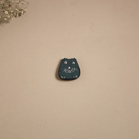 Cat - kerala mural handpainted bamboo fridge magnet 08