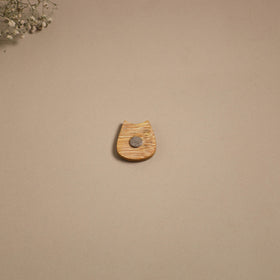 Cat - kerala mural handpainted bamboo fridge magnet 09