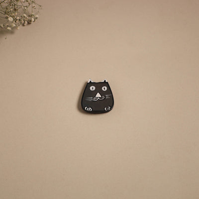 Cat - kerala mural handpainted bamboo fridge magnet 10