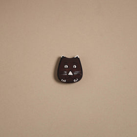 Cat - kerala mural handpainted bamboo fridge magnet 12