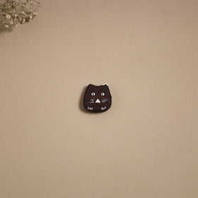 Cat - kerala mural handpainted bamboo fridge magnet 12