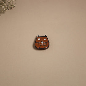 Cat - kerala mural handpainted bamboo fridge magnet 14