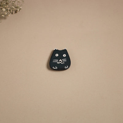 Cat - kerala mural handpainted bamboo fridge magnet 15