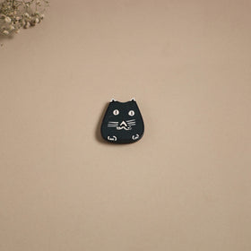 Cat - kerala mural handpainted bamboo fridge magnet 15