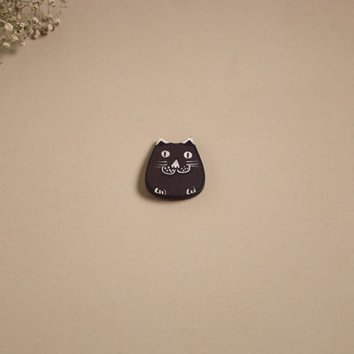 Cat - kerala mural handpainted bamboo fridge magnet 17