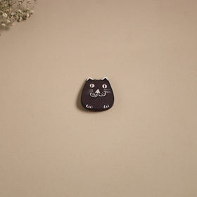 Cat - kerala mural handpainted bamboo fridge magnet 17