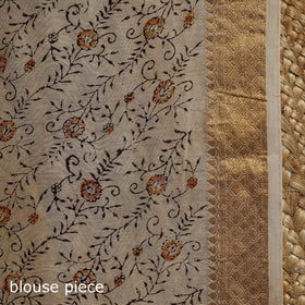 Brown - natural dyed pedana chanderi silk kalamkari saree