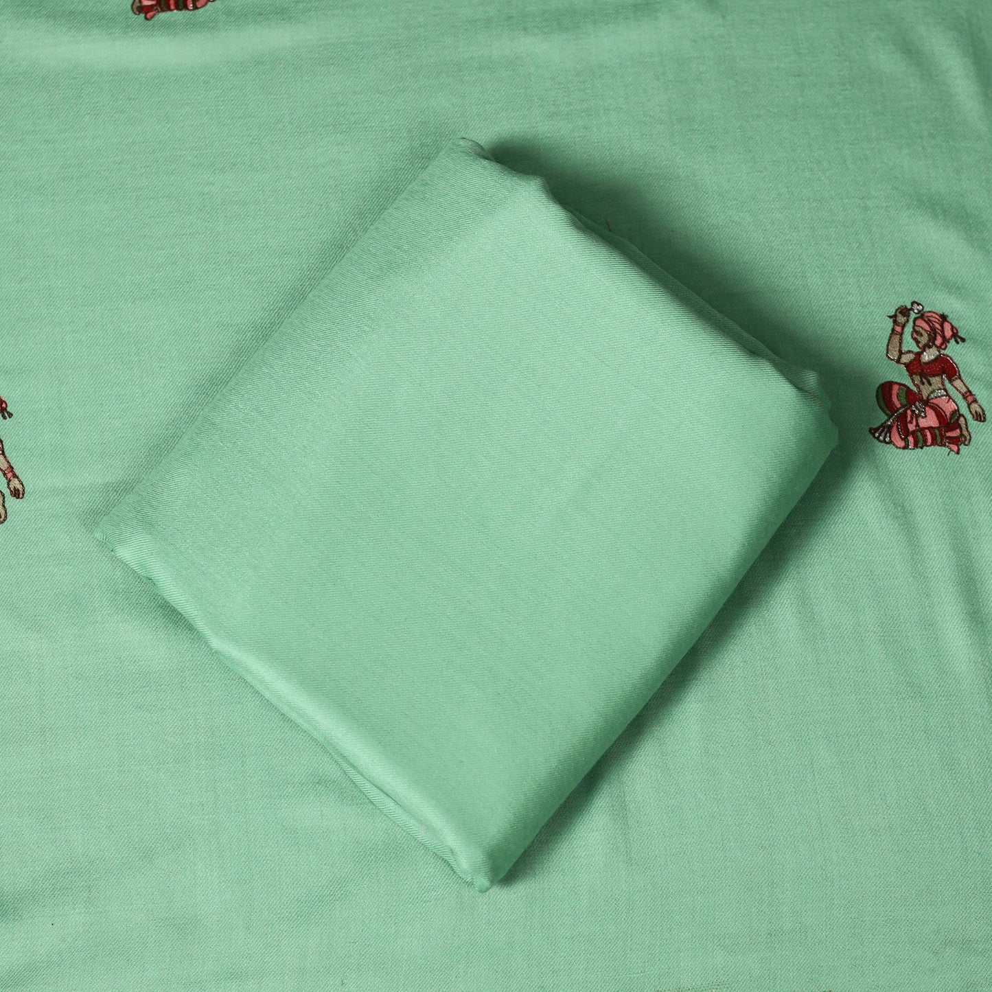 Chain stitch aari embroidered merino wool 3pc unstitched