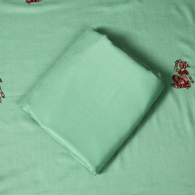 Chain stitch aari embroidered merino wool 3pc unstitched