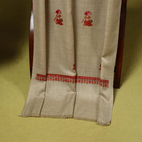 Chain stitch aari embroidered merino wool 3pc unstitched