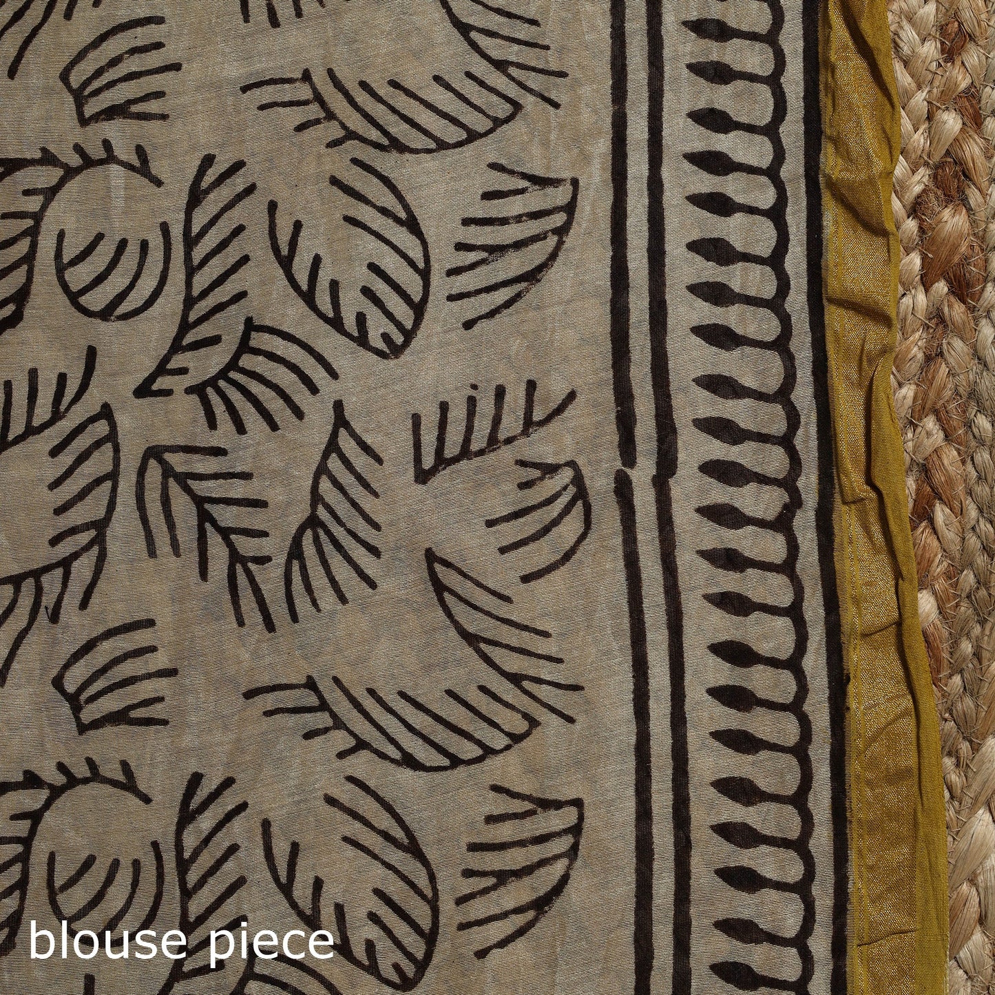 Chanderi silk hand bagru saree with zari border 07